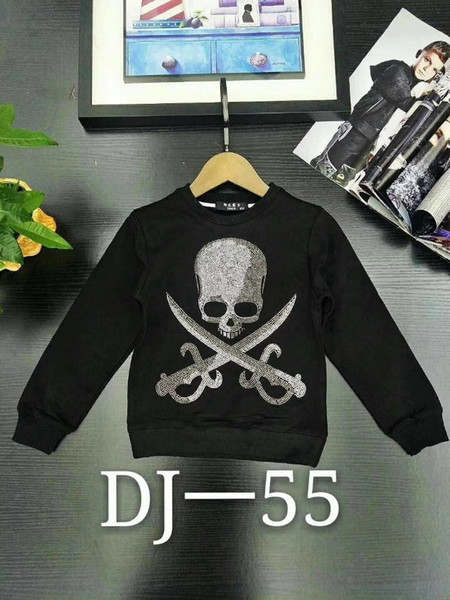 Xin 2018 Autumn Wholesale Children Garment Boy All-match Cool Skull Sword Printing Hoodies Pure Cotton Fashionable Popular Tide Clothes