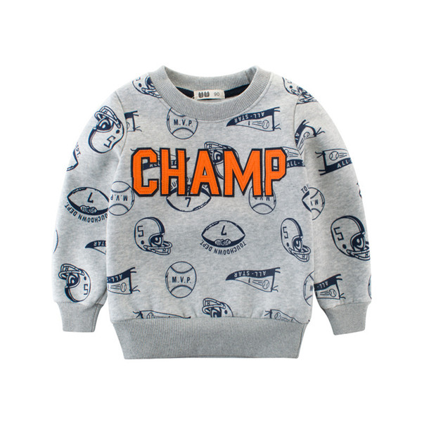 2018 Children's wear New Boy Autumn And Winter Clothes Korean Version of Cartoon Letters Baby Plush Sweater Long Sleeve Pullover Sweater
