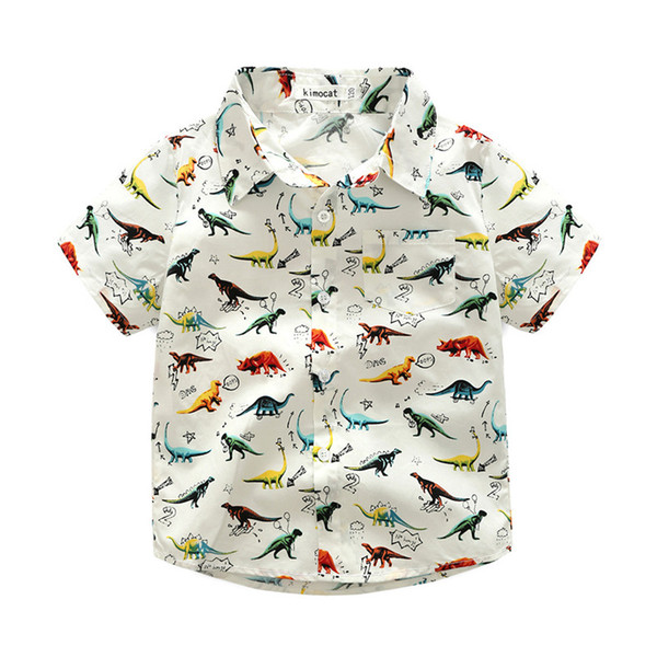 Boys Dinosaur T-shirt Fashion Casual Kids Clothing Summer Print Top Europe and America Short Sleeve Top B11