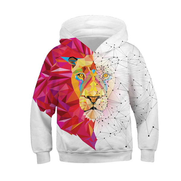 Explosion lion head digital print children's sweater sweater Europe and America large size sports baseball uniform shirt