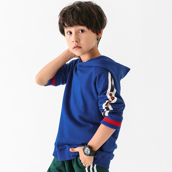 Boys' New Fashion Fleece Pull Over Long print Sleeves Hoodie T-shirt For Winter Feature Design Comfortable Tops K018