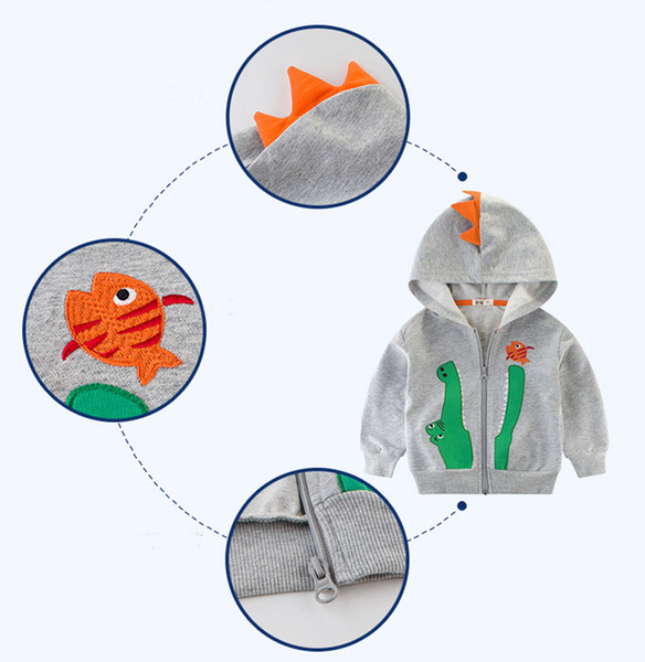 2 to 8 years boys fall 'crocodile' Hoodies, children autumn fashion tops, baby kids & teenager boutique clothing, 2AZB809CT-35, wholesale