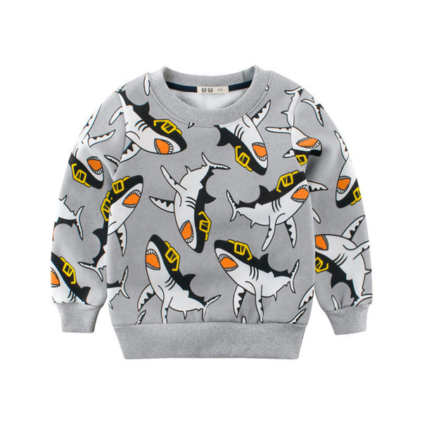 2019 autumn winter Kid cartoon cetacean Infant Girls Sweatshirts Kids Boys Fleeces Hoodies Long Sleeve Cotton Children Boys T-shirt clothes