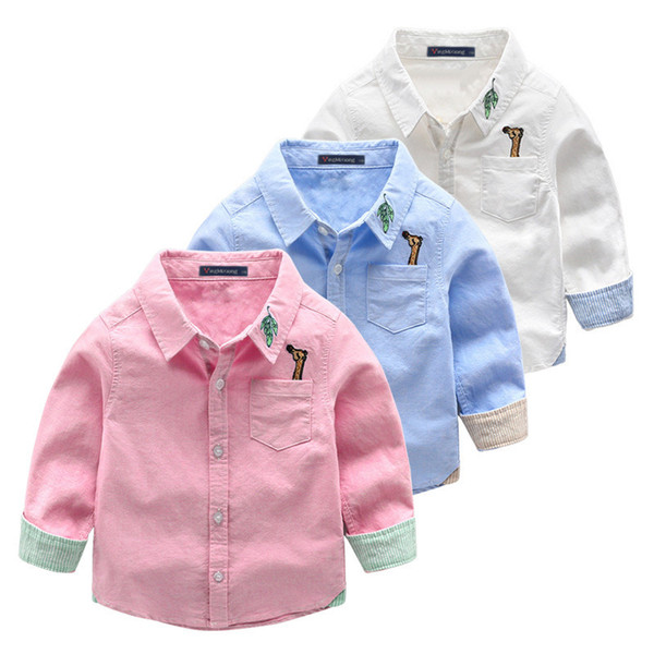 Autumn Little Boys Shirts Blusas Baby Tops Tee Cotton Children White Boy Blouse Shirt Toddler Long Sleeve Shirt Kids Clothes