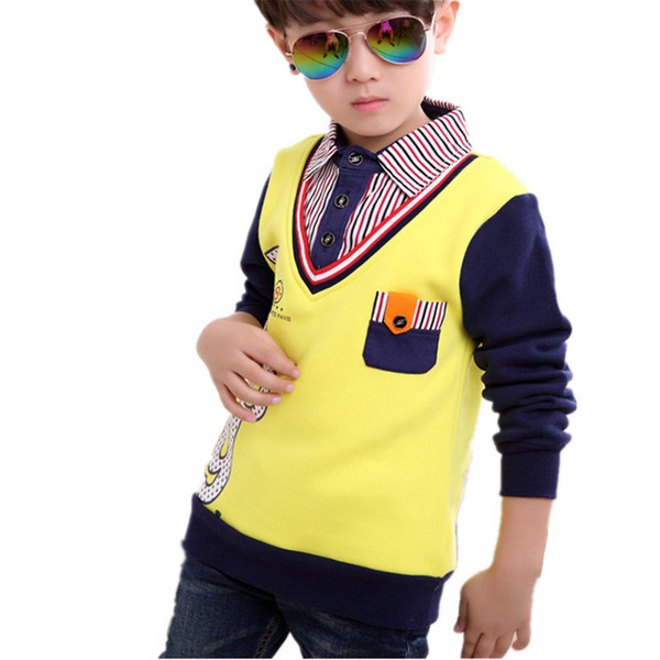 Spring Autumn Brand Boys Shirts Blusas Casual Baby Tops Tee Kids Clothes Boy Blouse Shirt 1pc Cotton Children Clothing 2-13Y