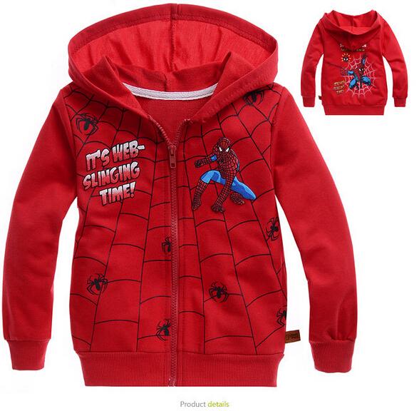 Hot Sales kids boy Spider-Man hoodies jacket coat boys cotton embroidery Spider-Man style tops outwear clothing high quality l-016
