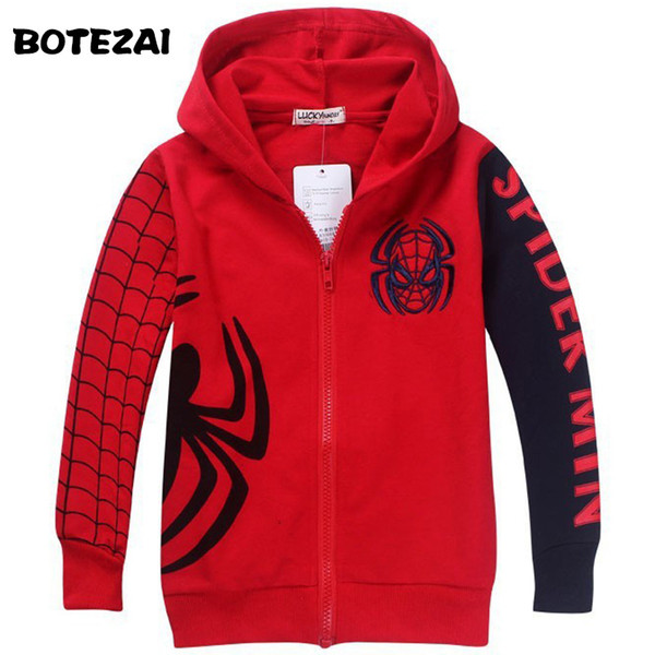 Retail New Style Spiderman Clothes 2017 Spring Autumn children hoody boys hoodie jackets Kids cartoon spiderman coat