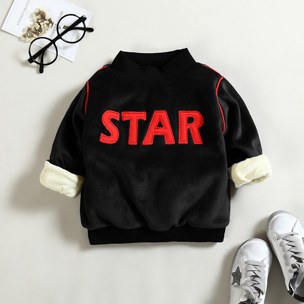 good quality winter boys sweatshirts children boys casual plus velvet coat boys cartoon warm thicken pullover tops child outerwear