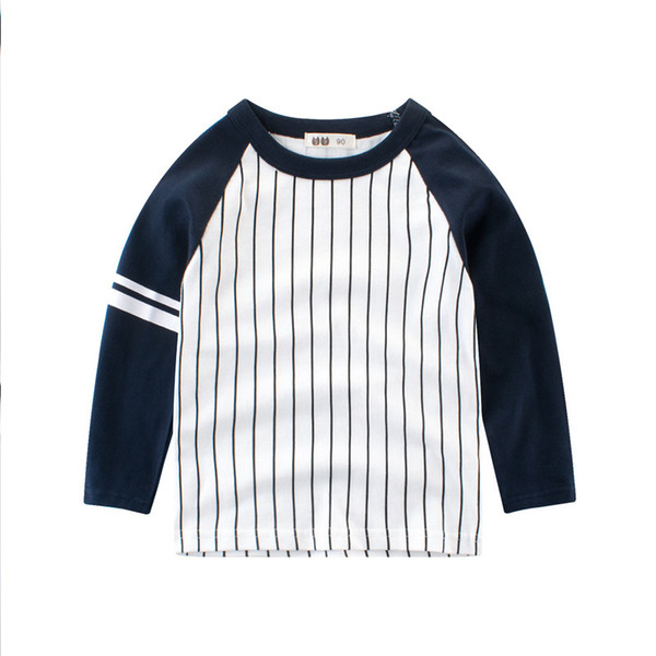 2019 Striped Baby Boys Sweatshirt Long Sleeve O-Neck Spring Shirt For Boy Fashion Toddler Kids Sweatshirt 2-7Year Boys Clothing