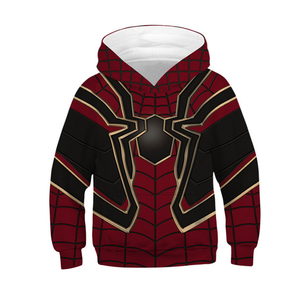 New super hero digital printing children's hooded pullover sweater long sleeve spring and autumn