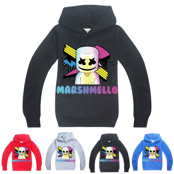4 Colors 6-14y Kids Boys Cartoon Hoodies Sweatshirts DJ Marshmello Mask Music Hoodies kids designer clothes boys Kids Clothes DHL FJ03