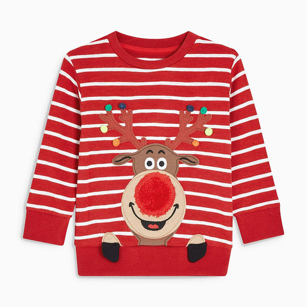 2-7Years Autumn New Kids Baby Boy Christmas Reindeer Sweatshirts For Babies Children's Clothes For Boy Sweater Set