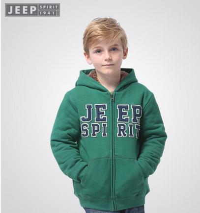 JEEP autumn and winter 2017 male child outerwear male big boy winter plus velvet thickening thermal