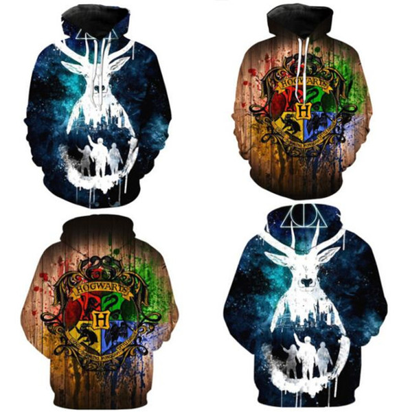 Harry Potter 3D Hoodie Sweatshirts Unisex Men Women Print Long Sleeve Hooded Pullover Sweater Boys Girls Hip-hop Streetwear Tees Tops Hot
