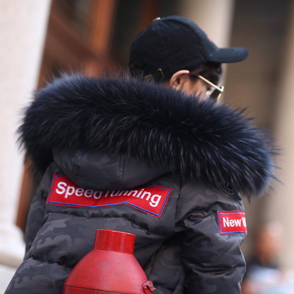 2019 Winter Down Jacket For Boys Thicken Warm Big Real Fur Collar Children Boys Winter Coat 4-15 Years Kids Teenage Parka