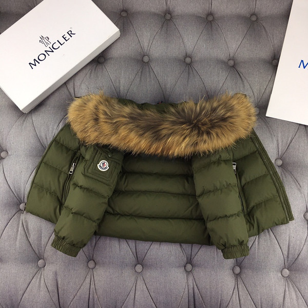 jacket Boy Children clothing new casual zip closure closure jacket Large fur collar warm comfortable boy coat