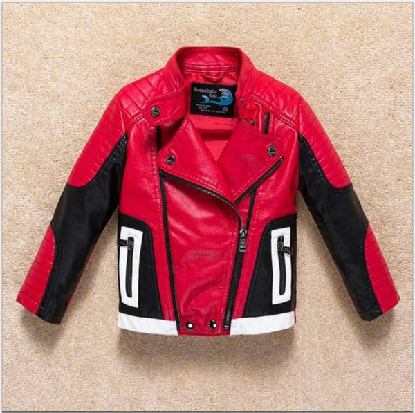 New Hot Sale Boys Pu Leather Jackets Children Casual Zipper Jacket Spring Autumn Fashion Kids Coats Big Boys Outwear Child Clothes