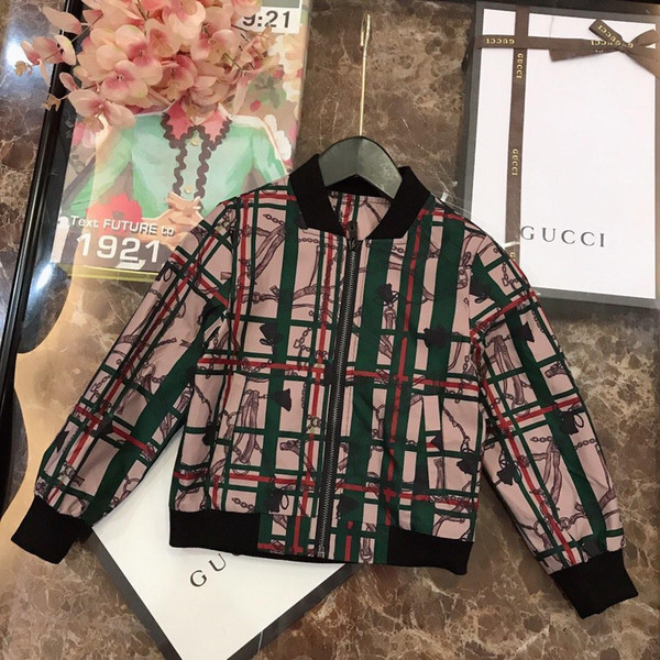 2019 Spring kids clothes boys tracksuit kids coat Children Outfits Girls Mixed color lattice Coats kids jacket spring Autumn Outerwear