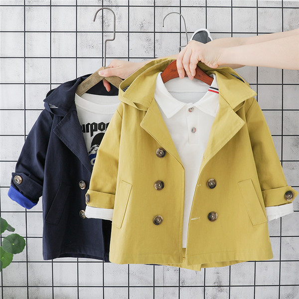 2019 Autumn Baby Boys Coats Toddler Infant Coats Gentleman Style Double-breasted Windbreaker Children Casual Jackets