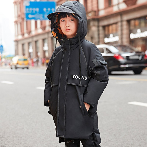 Winter Boys Thicken Warm Children Duck Down Coats Parkas Fashion Hats Hooed Jackets Brand Boys Clothing Warm overcoat