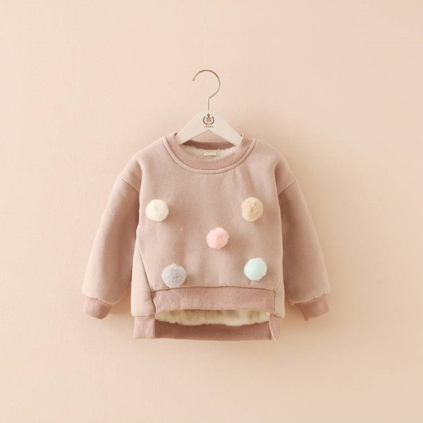 Baby Pullover Sweater Girl Clothes Infant Hairball Jackets Coat Lovely Long Sleeves Thick Sweater Toddler Clothing Winter New