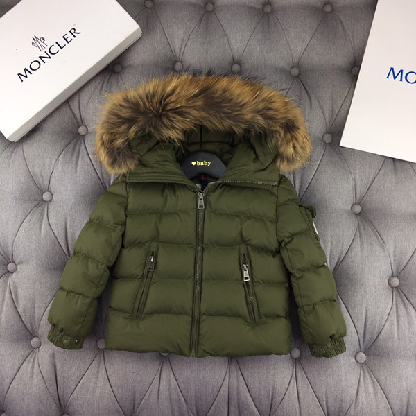 Boy down jacket Children designer clothing 2019 new casual zip closure design closure jacket Large fur collar warm comfortable boy down coat