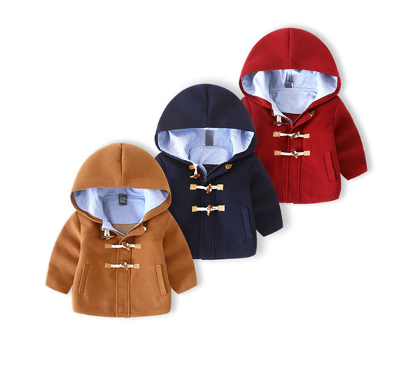 Baby Kids Winter Coat Solid Pockets Zipper Hooded Winter Outwear Kids Design Clothes Boy Autumn Winter Coats 07