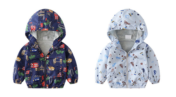 New Summer & autumn children jackets casual hooded kids outerwear/coats 1-7T blue and whith style jackets for boys CQ03