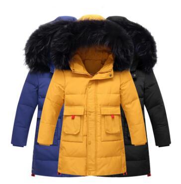 new boy's long winter clothing in the big boy white duck down children's down jacket
