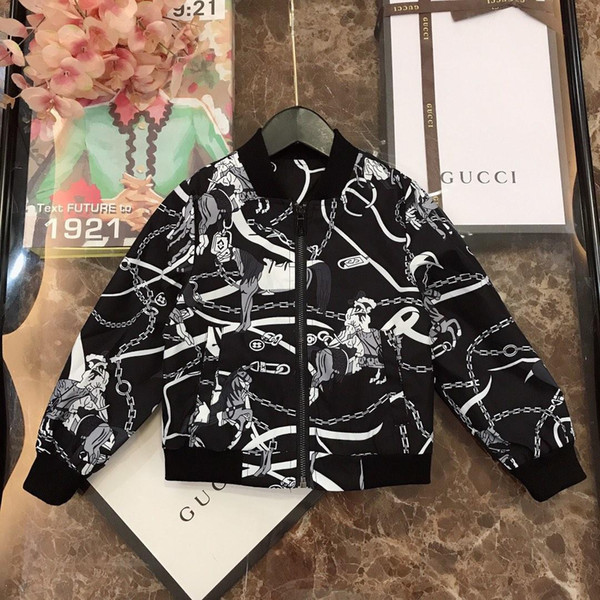 Spring kids clothes Comfortable fashion tracksuit kids coat Children girls coat color printing zipper jacket kids jacket Autumn Outerwear