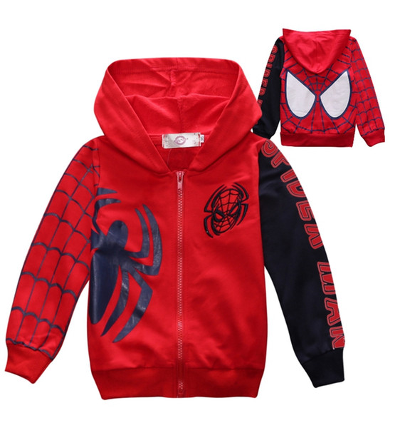 Spiderman Kids Coats Cartoon Toddler Boy Hoodie Zipper Children Jacket Long Sleeve Boys Outwear Cosplay Kids Clothing 2 Designs OL02