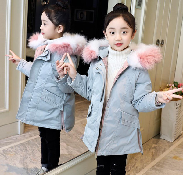 Girls cotton clothes new girl warm waist coat big children thick tuxedo coat