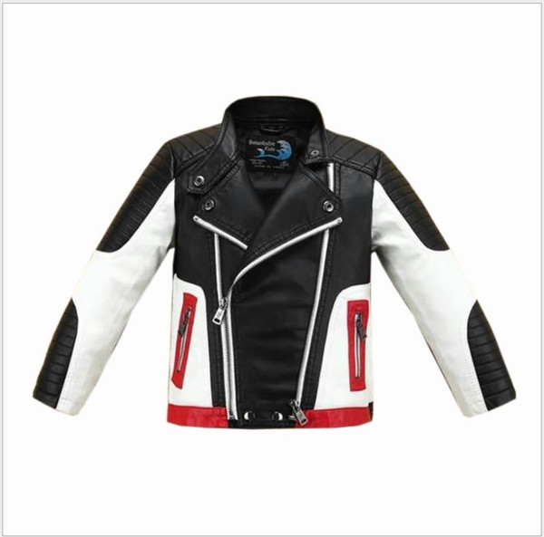 New Boys Pu Leather Jackets Children Casual Zipper Jacket Spring Autumn Fashion Kids Coats Big Boys Outwear Child Clothes