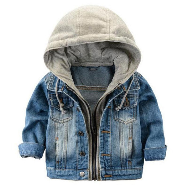 Fashion Denim baby Boys Children outerwear coat fashion kids jackets for Boy girls jacket hooded Spring Autumn children clothing