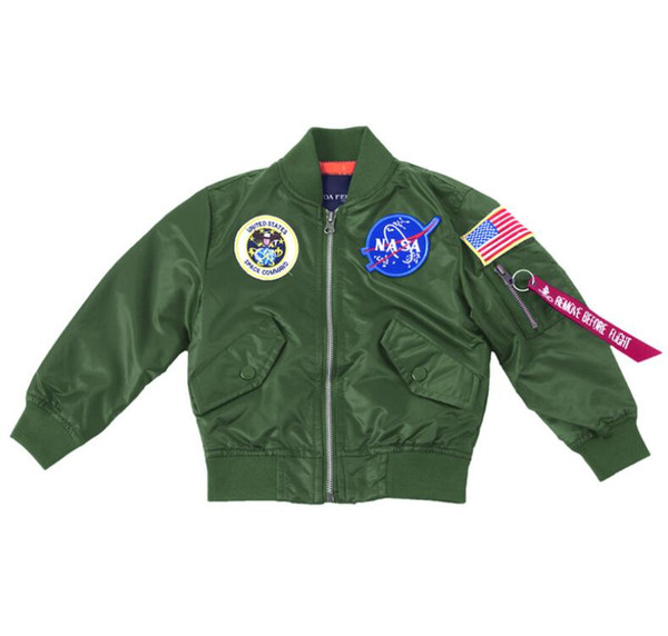 NASA Designer Jackets Outerwear MA1 Flight Pilot Bomber Jacket kids Windbreaker Baseball Wintercoat boy Jacket Veste enfants Size 2T-10T