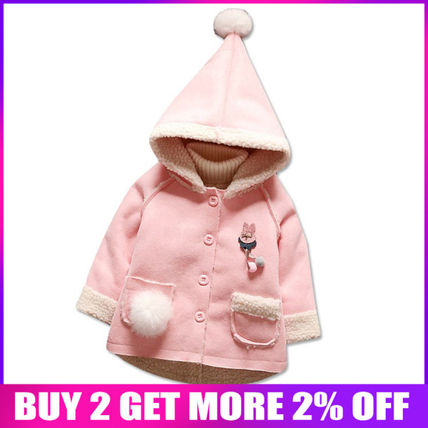 Bibicola Infant Baby Girls Jackets Fashion Bebe Cartoon Fur Hoodies Outwear Toddler Children Clothing Baby Sport Jackets Coats J190513
