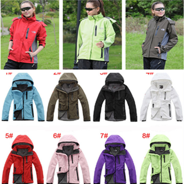 Women Hiking Windbreaker Jacket The North Fleece Soft Shell Face Winter Jacket Hooded Windproof Wateproof Coat Full Zip Jackets Tops B2281