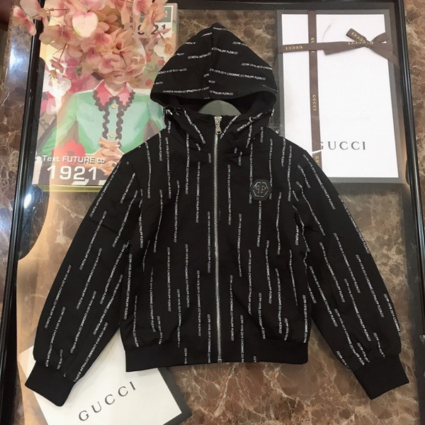 Boy hooded jacket kids designer clothes high density threaded elastic collar and cuff hem jacket antistatic fabric boys coat