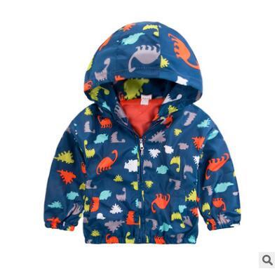 Brand Children's Clothes Boy's Jackets Coats Dinosaur Car Prints Jacket Kid's Spring Dust Coat Windbreak Jacket Hoodies For Sale