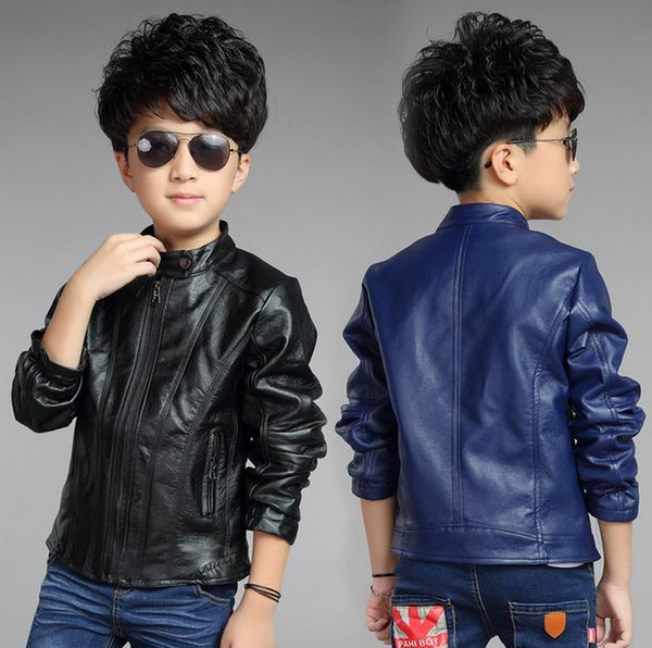 Children Fashion Outerwear Spring & Autumn New baby Boys Coats Faux Leather coat jacket children clothing top suit