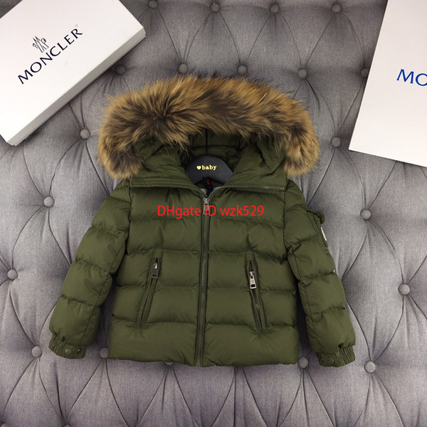 Boy down jacket Children designer clothing 2019 new casual zip closure design closure jacket Large fur collar warm comfortable boy down coat