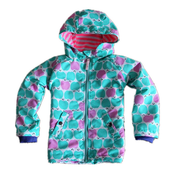 UK Original Mini BODEN Children's Jacket, Colorful Flower Girls Showerproof Windbreaker, Kids Warm Cheerful Christmas Overcoat