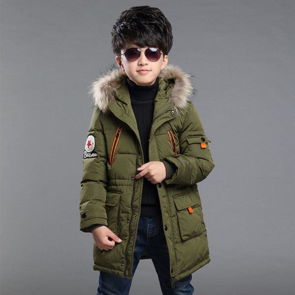 New baby Boys Winter Coat 6 to 13 Years Hooded Children Patchwork Down Baby Boy Winter Jacket Boys Kids Warm Outerwear Parks