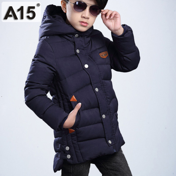 Kids Winter Jacket for Boys Clothes 2018 Teenage Boys Clothing Parkas Warm Jacket Hooded Coats Children Size 8 10 12 14 16 Years Y18102607