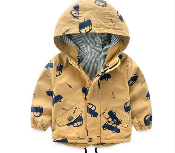 2017 Boy Outwear Coat Hooded 2colors Cotton Long Sleeve o-neck children Casual Top 3-8years old spring and autumn