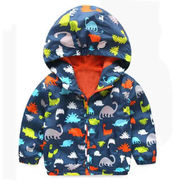 80-120cm Cute Dinosaur Spring Children Coat Autumn Kids Jacket Boys Outerwear Coats Active Boy Windbreaker Baby Clothes Clothing
