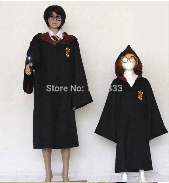Halloween party clothes Cosplay costume Harry Potter Gryffindor Slytherin Hufflepuff Ravenclaw Cloak magic robe Kids Adult