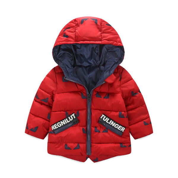 2016 Winter Boys Outerwear Cotton-Padded Coat Fashion Casual Clothing Kids Infant Warm 1-7T Years Children Clothes Brand Tops