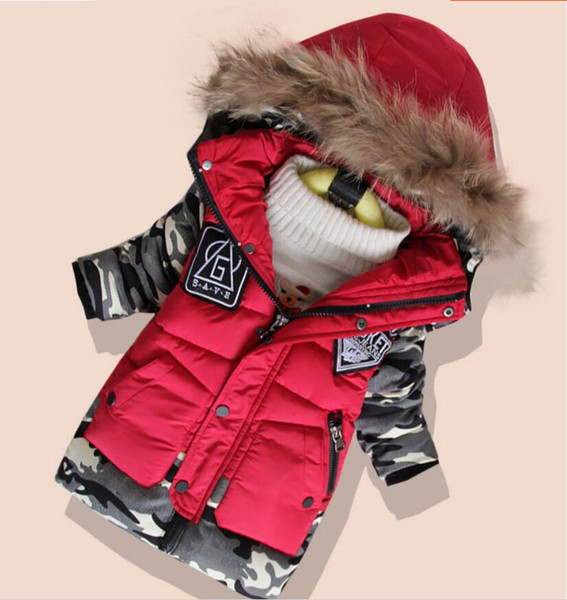 New Boys Parka Childen Winter Jackets for Boys Down Jackets Coats Warm Kids Baby Thick Cotton Down Jacket Cold Winter