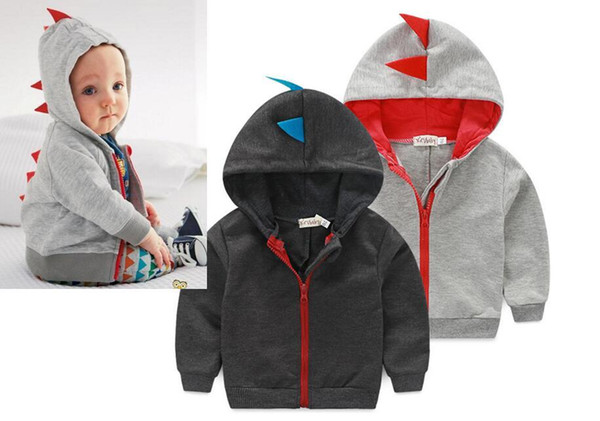 Autumn 2017 new dinosaur hoodies jackets kids, boys jacket outerwear baby sweaters winter long sleeve spring